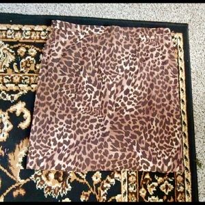 Michael Kors Leopard print midi skirt.
